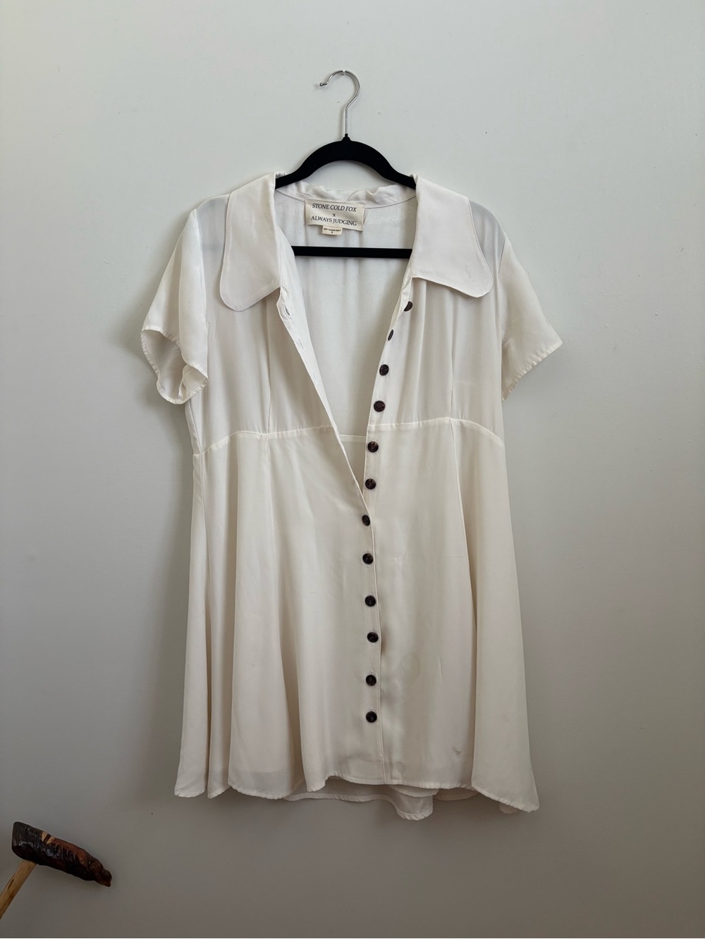 Off-White Button-Front Short Sleeve tunic